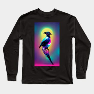 Psychedelic Bird Design Long Sleeve T-Shirt